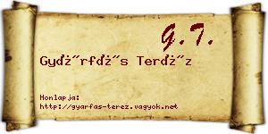 Gyárfás Teréz névjegykártya